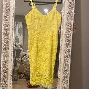 Yellow lace dress